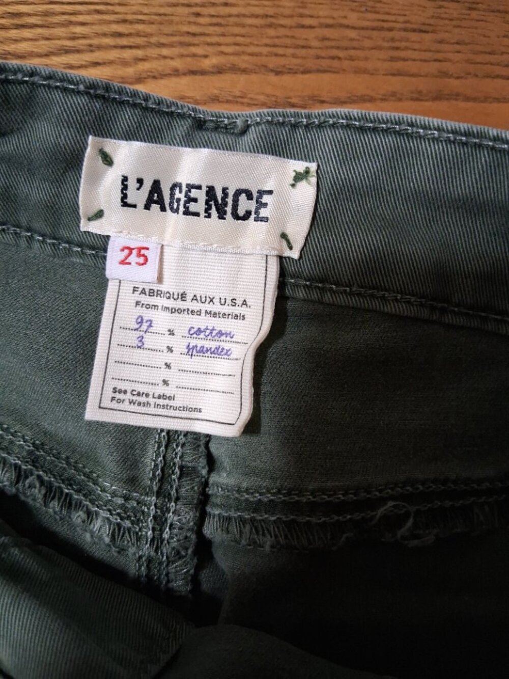 L'AGENCE WOMENS SKIRT DENIM 25 GREEN NEW MINI GOLD BUTTONS JEAN DORA CLOVER NEW - Picture 3 of 5